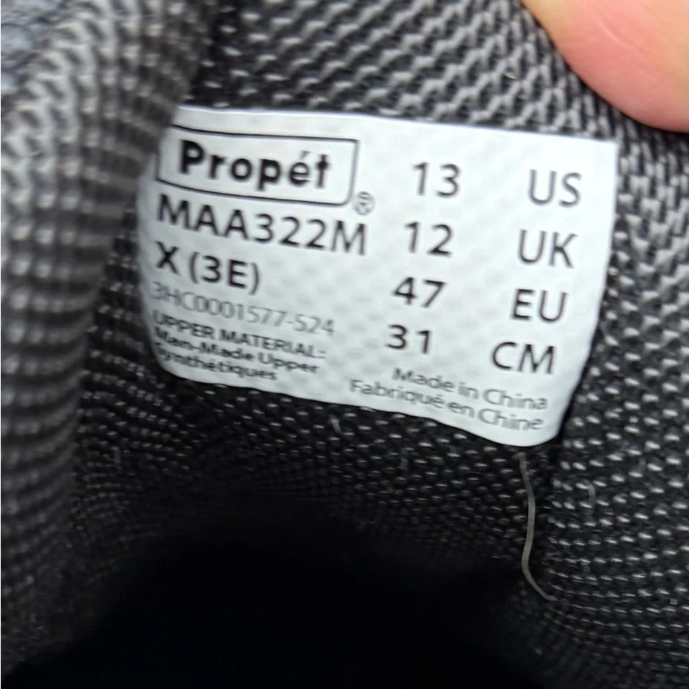 Propet‎ Black and Gray Men's Sneakers Sz 13